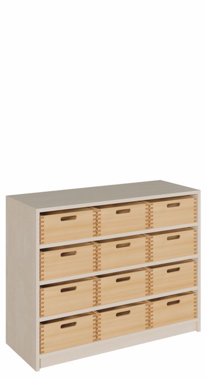 K Schrank 80 x 102 cm, 12 große Kästen ohne/mit SF